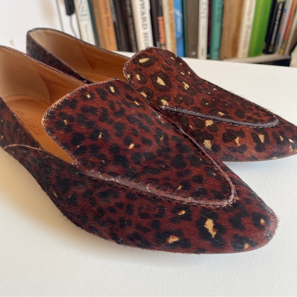 Madewell Frances Skimmer Painted Leopard Calf Hair Brown Loafer Slip-on 8 - Picture 4 of 11